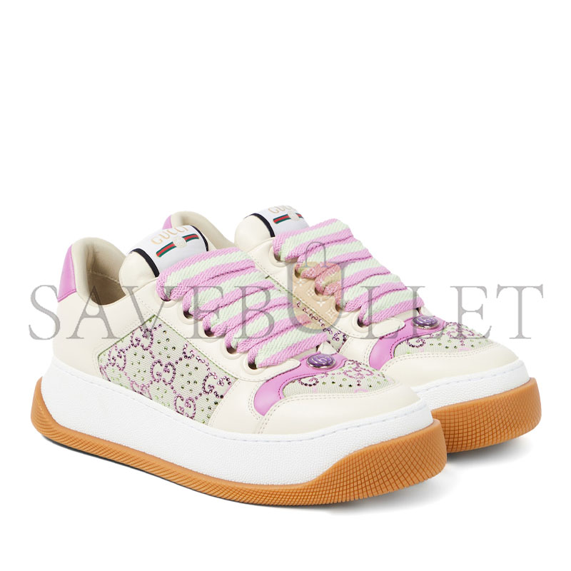G*u*i screener gg crystal leather sneakers